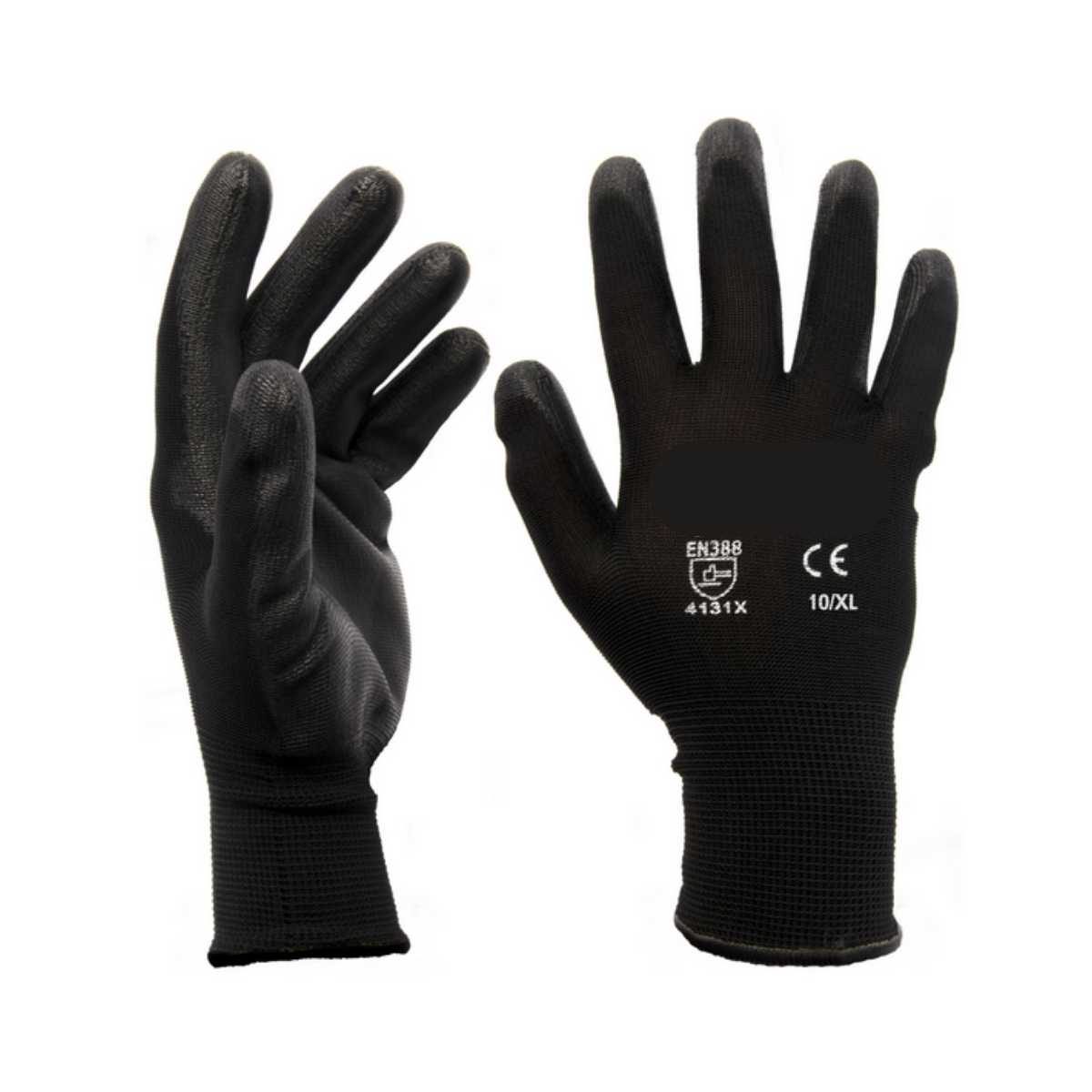 Black Nylon Nitrile Coated Safety Work Gloves